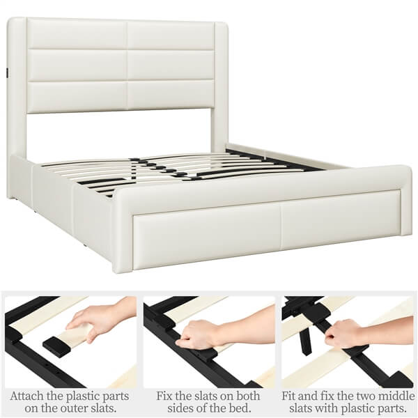 Bed Frame with 4 Storage Drawers