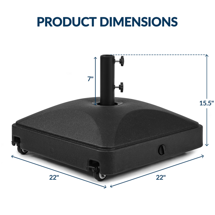Yaheetech Capacity Square Fillable Rolling Patio Umbrella Base Stand