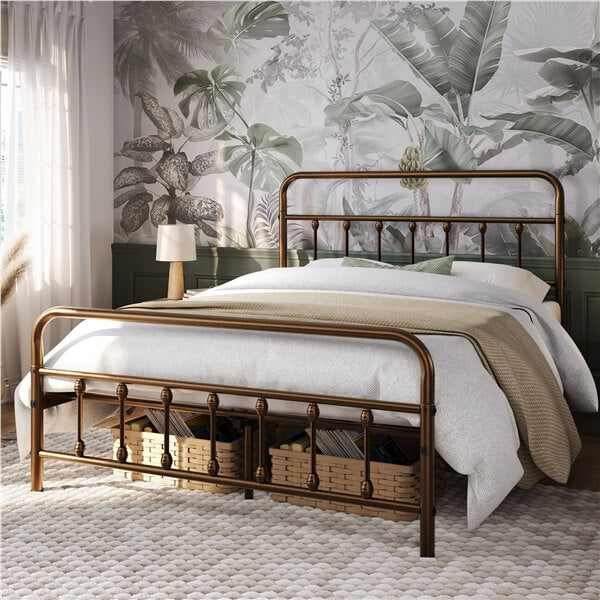 metal bed frame platform queen
