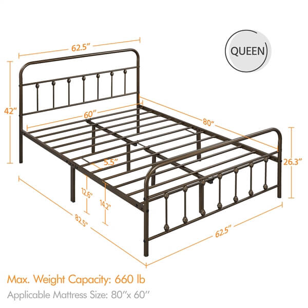 california king bed metal frame