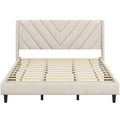 Yaheetech King Velvet Upholstered Bed Frame with Headboard