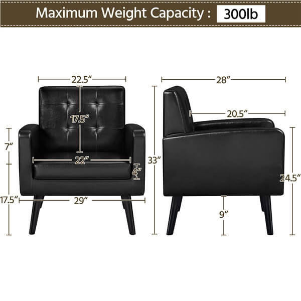 Yaheetech Mid-Century Accent Chair