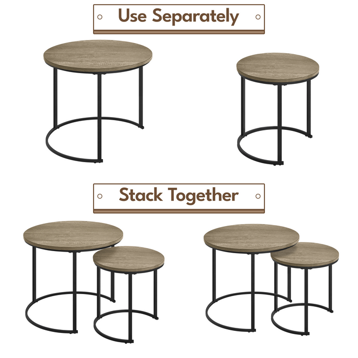 Yaheetech Rustic Nesting Coffee Table Set