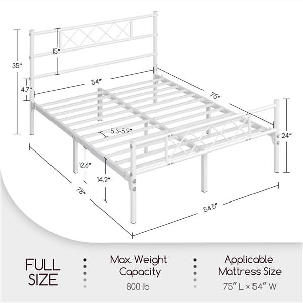 Yaheetech Simple Metal Platform Bed Frame Mattress Foundation