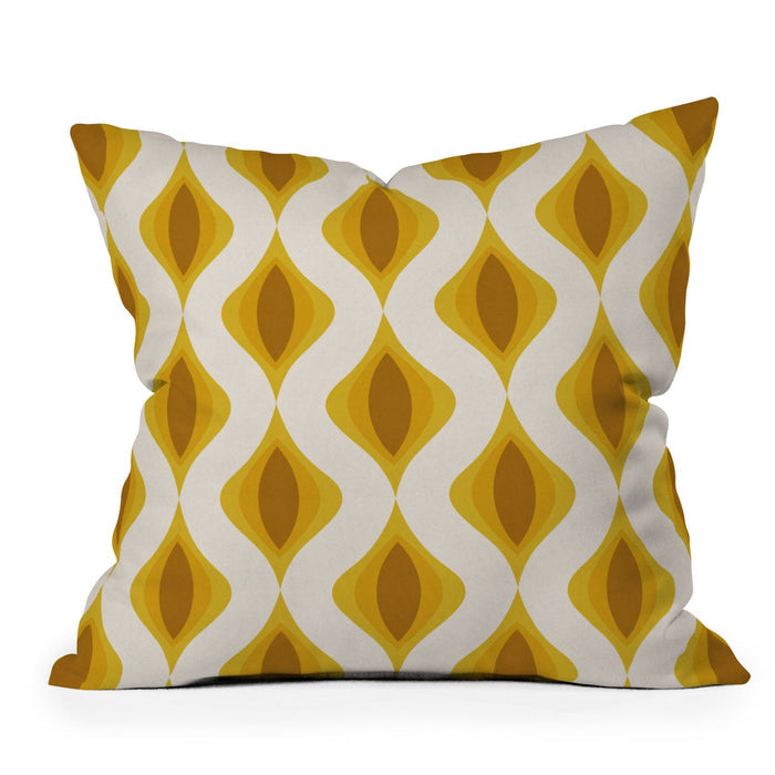 YELLOW ORNAMENTS THROW PILLOW