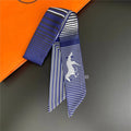 Zejna Navy Twilly Skinny Scarf