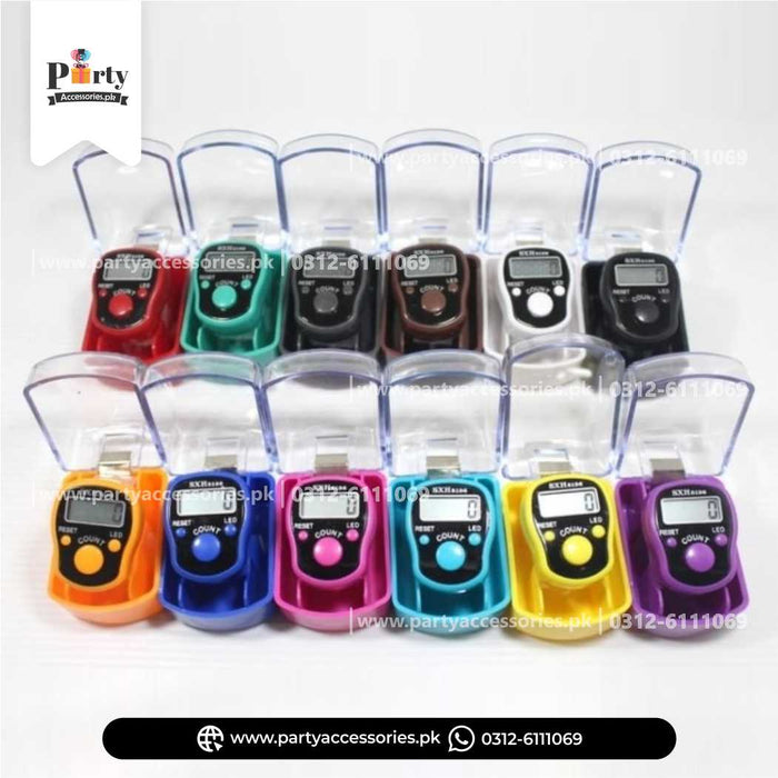 Zikar Tasbeeh digital counter with LED | Pack of 6 pcs (multi colored)